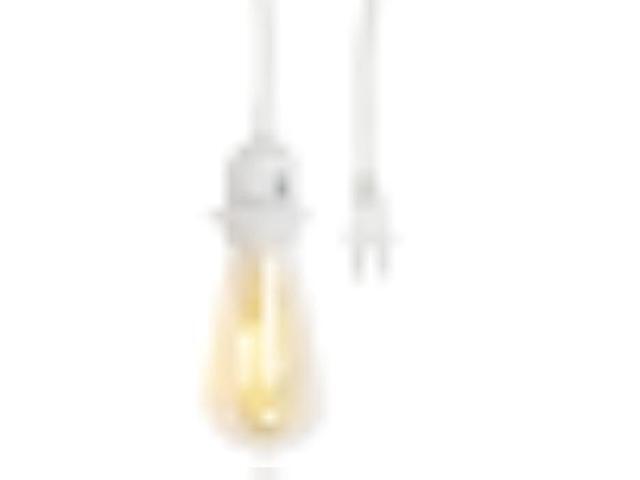 Rustic State Fabric Cord for Hanging Pendant Lamp Fixture - 15 Feet Decorative Braided Flexible Cable with E-26/ E-27 Light Bulb Socket & 2 Prong...