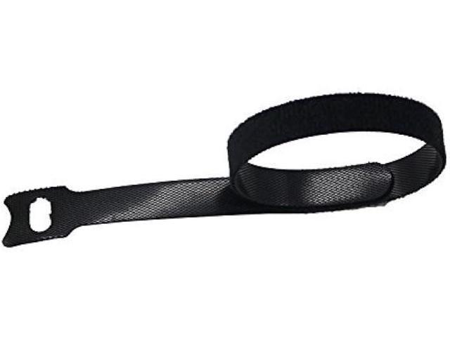 50 Pcs Reusable Fastening Cable Ties, Microfiber Cloth 12 Inch Hook and Loop Cord Ties, Black