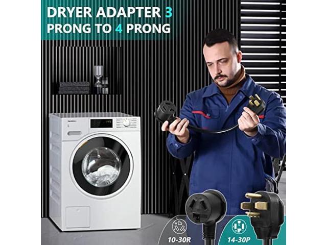 BOEEMI 4 Prong New Electric Dryer Plug Male to 3-Prong Old Dryer Receptacle Female Connector Adapter, NEMA 14-30P to 10-30R 4-Prong Dryer Outlet...