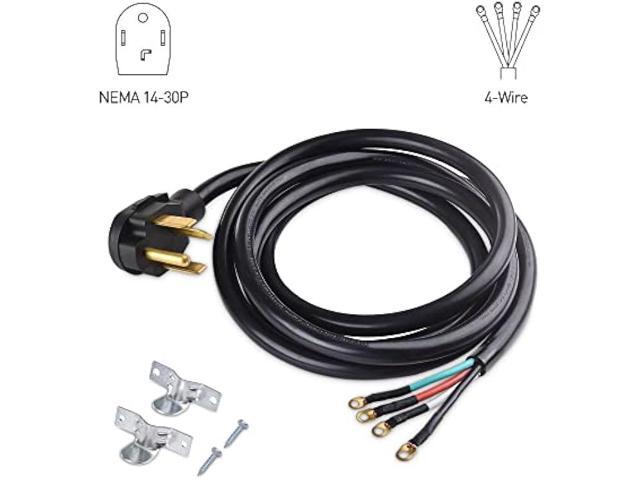 Cable Matters 4 Prong Dryer Cord 10 ft (30 AMP Appliance Power Cord with Dryer Plug, Dryer Power Cord) - 10 Feet (NEMA 14-30P to 4-Wire)