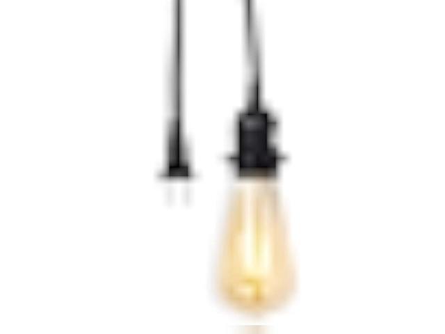 Rustic State Fabric Cord for Hanging Pendant Lamp Fixture - 15 Feet Decorative Braided Flexible Cable with E-26/ E-27 Light Bulb Socket & 2 Prong...
