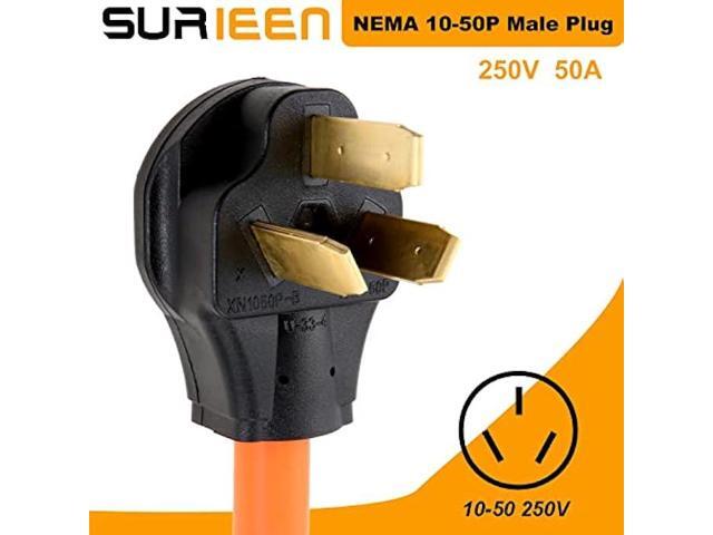 SURIEEN NEMA 10-50P Male to 10-30R Female Dryer Plug Adapter, 1.5FT 3 Prong to 3 Prong Dryer Adapter Cord STW 10/3 250V