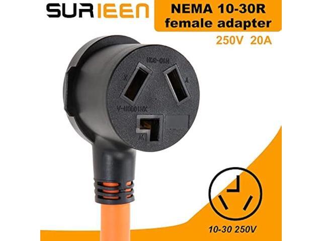 SURIEEN NEMA 10-50P Male to 10-30R Female Dryer Plug Adapter, 1.5FT 3 Prong to 3 Prong Dryer Adapter Cord STW 10/3 250V