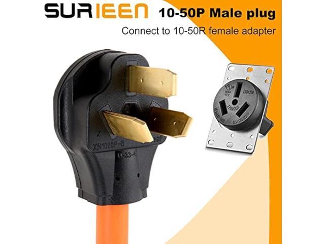 SURIEEN NEMA 10-50P Male to 10-30R Female Dryer Plug Adapter, 1.5FT 3 Prong to 3 Prong Dryer Adapter Cord STW 10/3 250V