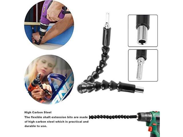 YIOYULEN Flexible Drill Bit Extension, Bendable Drill Extension11.6inch, Manual 90° Right Angle, 1/4 Flexible Extension for Drill, Adaptor Hex...