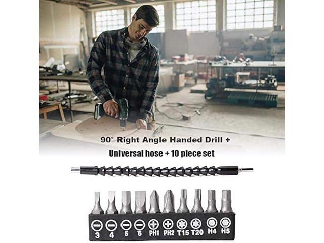 YIOYULEN Flexible Drill Bit Extension, Bendable Drill Extension11.6inch, Manual 90° Right Angle, 1/4 Flexible Extension for Drill, Adaptor Hex...