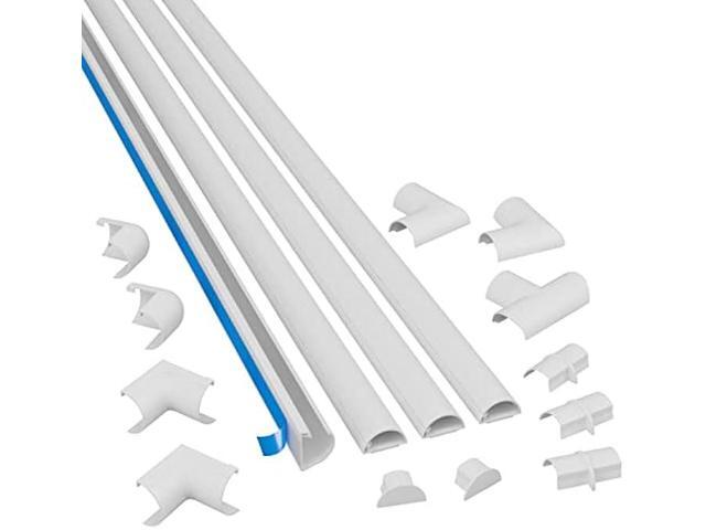 D-Line 13.12ft Cord Hider Kit, Patented Cable Cover, Hide Wires on Wall, Channel for TV Mount Cords, Raceway Wire Hiders, Paintable, Adhesive, Half...