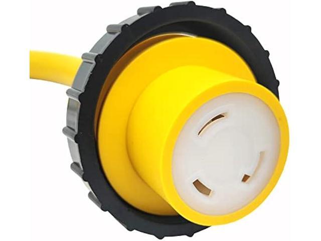 Parkworld 691968 Shore Power Adapter Cord Household 15A Male 5-15P to L5-30R RV/Camper/Marine 30A Female with Locking Ring (1FT)