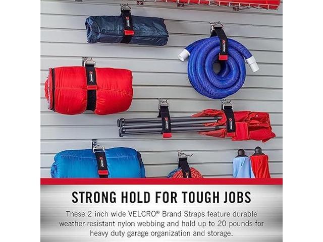 VELCRO Brand Easy Hang Stretch Storage Strap Heavy Duty Holds 20lbs Elastic Stretches 1.5X Length Wrap Extension Cords, Bundle Poles and Tool...
