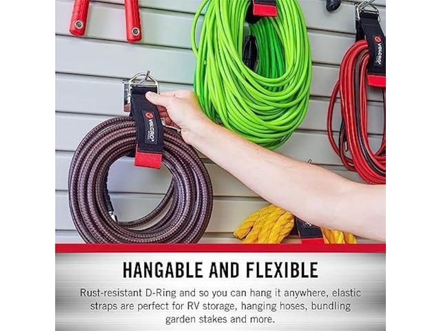 VELCRO Brand Easy Hang Stretch Storage Strap Heavy Duty Holds 20lbs Elastic Stretches 1.5X Length Wrap Extension Cords, Bundle Poles and Tool...