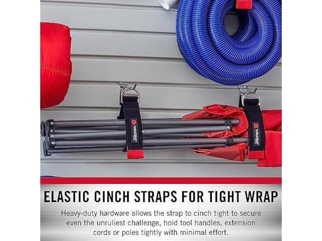 VELCRO Brand Easy Hang Stretch Storage Strap Heavy Duty Holds 20lbs Elastic Stretches 1.5X Length Wrap Extension Cords, Bundle Poles and Tool...
