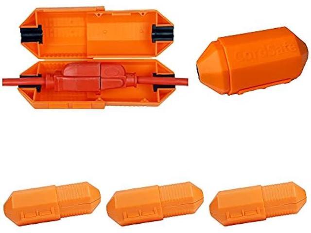 CordSafe Extension Cord Plug Protector Safety Cover, Water-Resistant Indoor Outdoor, Keep Cords Connected, Patio Bistro String Lights Holiday...