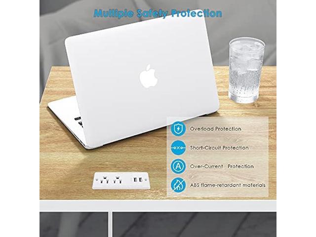 Recessed Power Strip with USB,Flat Plug Ultra Thin Extension Cord,Furniture Desktop Charging Station for Side Table,End Table,Flush-Mount Desk...