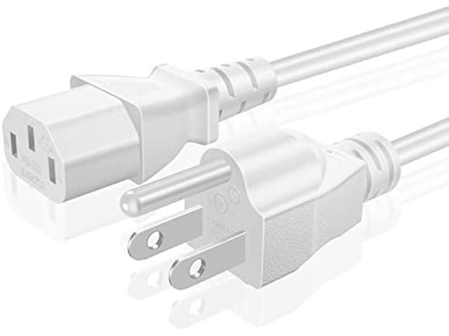 TNP Universal Power Cord (10 Feet) - NEMA 5-15P to IEC320C13 Power Cable Wire Connector Socket Plug Jack - White