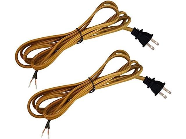 2Pack 8FT Lamp Cord and Electrical Wire with Polarized Flat Plug, UL Listed SPT-2 Lamp Kit for Table Lamps, Power Tools - Lamp Cord Replacement,...