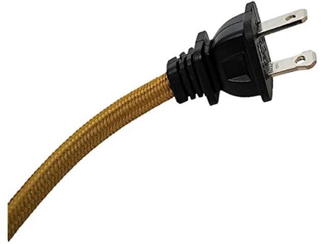 Hyamass 2Pcs Lamp Cord Flat Plug, Rayon Cloth Covered Electric Lamp Cord with Polarized End Plug, Wire Appliance and Power Tool Cord, Stripped Ends...