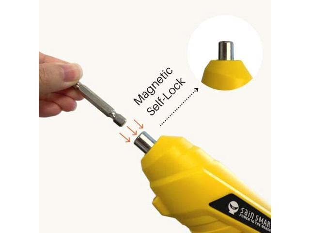 SainSmart Cordless Electric Screwdriver with Rechargeable 3.6v Lithium Battery and 1/4 Hex Chuck, Includes 45pcs Bits, 1 Extension Rod and 1 USB Cable