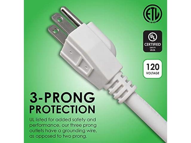 15 Ft 6 Outlet Surge Protector Power Strip: Multiple Electrical Outlet Safety Circuit Breaker has 15 Foot Long Extension Cord, Lighted On Off...