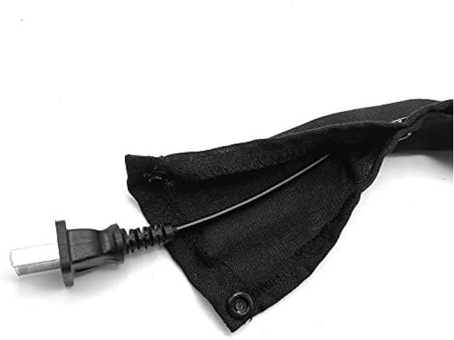 ECUDIS 2 Packs Chandelier Chain Cover Cord Cover 6 Feet, Great for Lamps, Light Fixtures, and Desks, Cable Management, Black