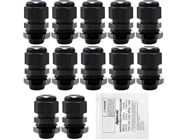 MAKERELE NPT 3/8 Nylon Cable Glands, IP68 Waterproof Strain Relief Cord Connector