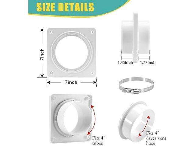 VIWINVELA Dryer Vent Wall Plate Quick Connector Snap to Vent Dryer Dock Connector Kit Fits 4 Inch Hose (Dryer Vent Connector)