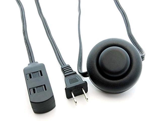 Beszin 9Ft. 3-Outlet 2 Prong Extension Cord with Foot Switch Power Tab