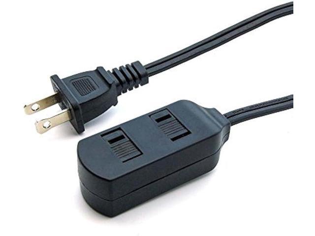 Beszin 9Ft. 3-Outlet 2 Prong Extension Cord with Foot Switch Power Tab