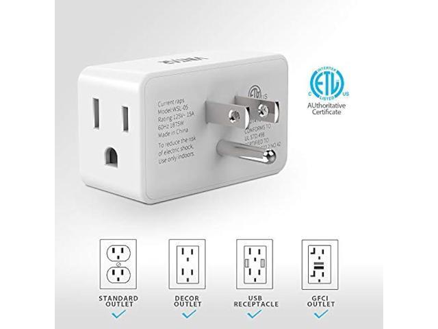 Multi Plug Outlet Extender, VINTAR 3 Outlet Adapter, Multiple Outlet Splitter, Grounded Wall Tap Adapter, Power Plug Expander for Travel Home...