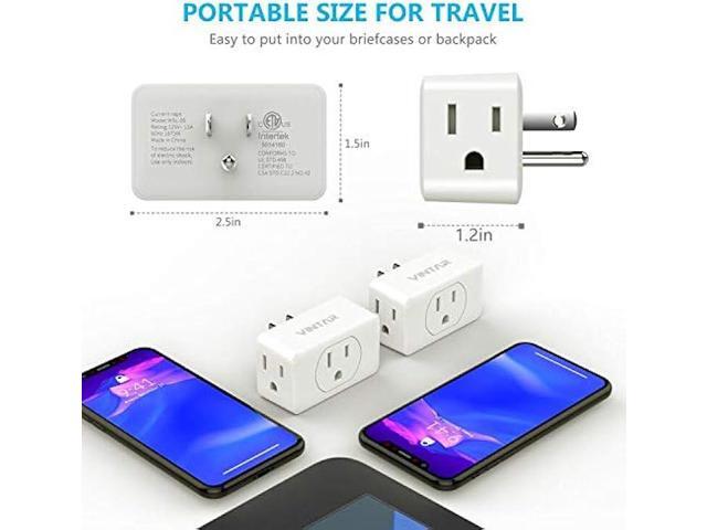 Multi Plug Outlet Extender, VINTAR 3 Outlet Adapter, Multiple Outlet Splitter, Grounded Wall Tap Adapter, Power Plug Expander for Travel Home...