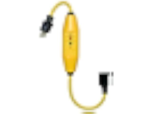 Tower Manufacturing 30438018 Auto-Reset 15 AMP Inline GFCI Single Connector Cord, 18 Inches, Yellow
