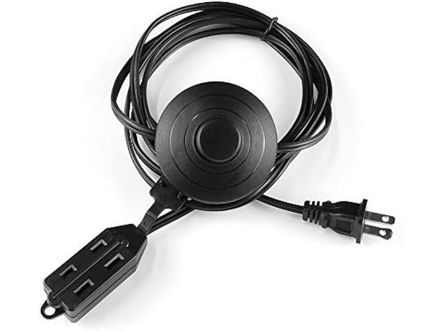 8 Feet Indoor 3 Outlet Extension Cord with Foot Switch - with Safety Water Proof Cover (2 Packs)