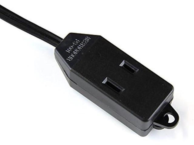 8 Feet Indoor 3 Outlet Extension Cord with Foot Switch - with Safety Water Proof Cover (2 Packs)