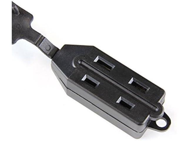 8 Feet Indoor 3 Outlet Extension Cord with Foot Switch - with Safety Water Proof Cover (2 Packs)