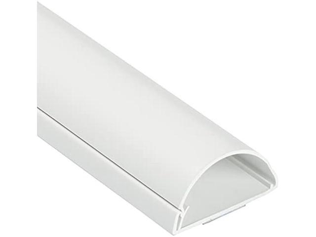 D-Line TV Wire Hider, Half Round Cord Cover for Wall Mount TV, Hinged One-Piece Raceway, Paintable, Self-Adhesive Cable Management - 2 (W) x 1 (H)...