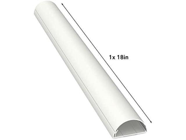 D-Line TV Wire Hider, Half Round Cord Cover for Wall Mount TV, Hinged One-Piece Raceway, Paintable, Self-Adhesive Cable Management - 2 (W) x 1 (H)...