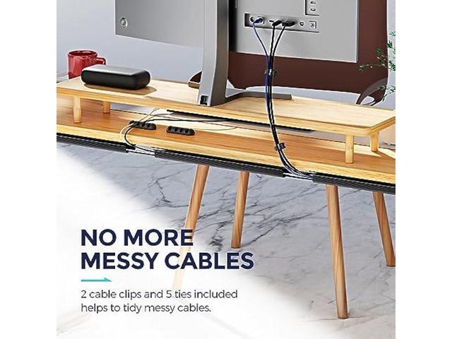 Delamu Cable Management Under Desk- 4 pack J Channel Cable Raceway, 62.8'' Cord Cover Hider- Self Adhesive Cord Cable Organizer for Desk Wire...