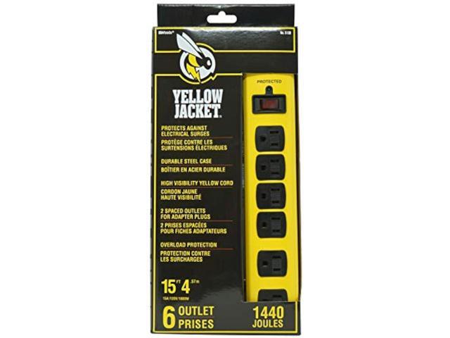 Yellow Jacket 5138N 5138 Metal Surge Protector Strip with 6 Outlets and 15 Foot Cord