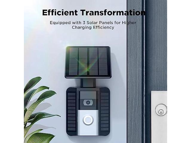 QIBOX Solar Charger Compatible with Video Doorbell (2nd Generation - 2020 Release), Video Doorbell 4/3/3 Plus/Battery Doorbell Plus, 2.9W...