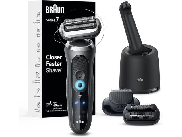Braun Electric Shaver for Men, Series 7 7185cc, Waterproof, Wet & Dry Shave, Shaving Kit with SmartCare Center and Beard Trimmer, 3 Shave Modes, 60.
