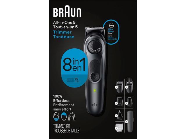 Braun All-in-One Style Kit Series 5 5471, 8-in-1 Trimmer for Men with Beard Trimmer, Body Trimmer for Manscaping, Hair Clippers & More, Ultra-Sharp.