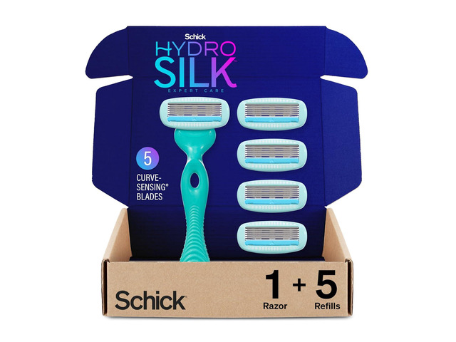 Schick Hydro Silk Sensitive Women's Razor 5-Blade Razors for Women Sensitive Skin Womens Razors Sensitive Skin 1 Handle & 5 Razor Blade Refills