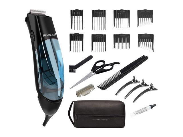 Remington Vacuum Haircut Kit, Vacuum Beard Trimmer, Hair Clippers for Men with Removable Hair Chamber and Dual Motor Power (18 pieces)