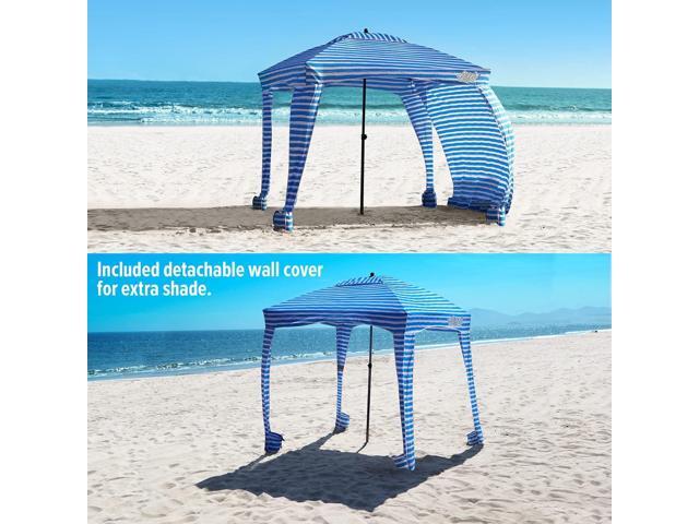 Beach Cabana - Easy to Set Up Canopy, Waterproof, Portable 6' x 6' Beach Shelter, Included Side Wall, Shade with UPF 50+ UV Protection, Ultimate...