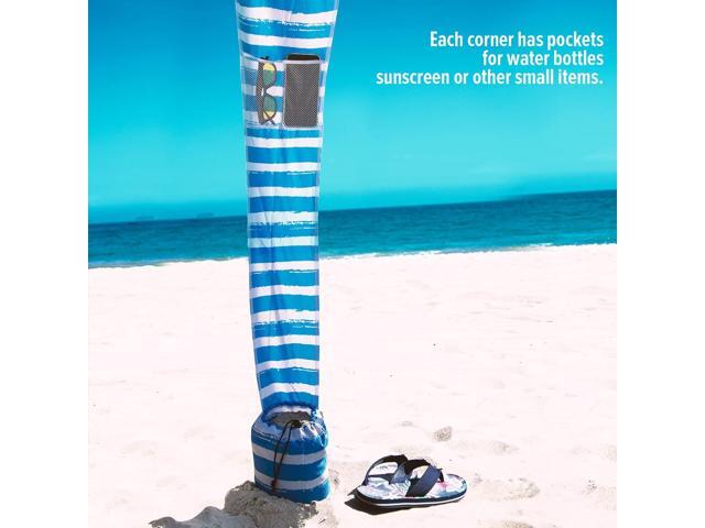 Beach Cabana - Easy to Set Up Canopy, Waterproof, Portable 6' x 6' Beach Shelter, Included Side Wall, Shade with UPF 50+ UV Protection, Ultimate...