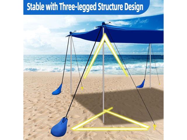 UMARDOO Family Beach Tent Canopy Sun Shade Portable 10×10FT, Large Wind Resistance Beach Sun Shelter Easy Setup with Packable Carry Bag for Outdoor...