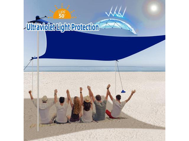 UMARDOO Family Beach Tent Canopy Sun Shade Portable 10×10FT, Large Wind Resistance Beach Sun Shelter Easy Setup with Packable Carry Bag for Outdoor...