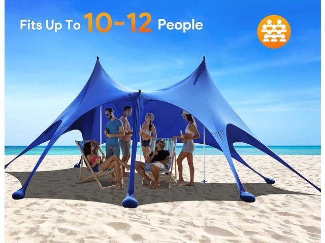 Osoeri Beach Tent, 20 x 13ft Camping Sun Shelter UPF50+ with 8 Sandbags, Sand Shovels, Ground Pegs & Stability Poles, Shade Canopy for Trips,...