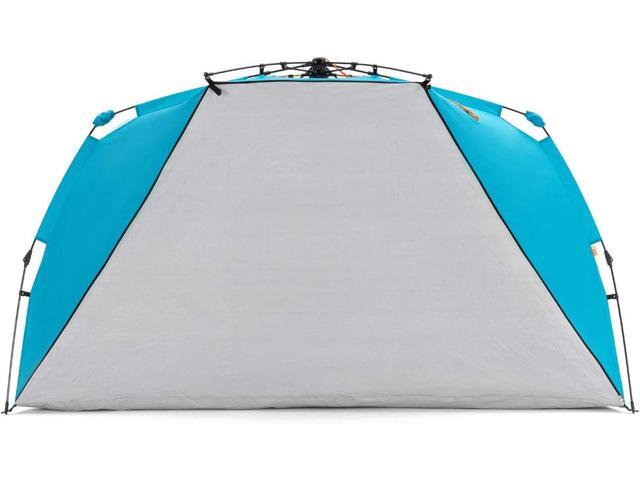 Easthills Outdoors Instant Shader Enhanced Deluxe XL Beach Tent Easy Set Up 4-6 Person Popup Sun Shelter 99' Wide for Family UPF 50+ Double Silver...