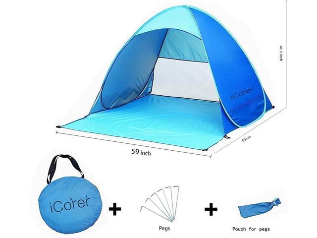 Automatic Pop Up Instant Portable Outdoors Quick Cabana Beach Tent Sun Shelter