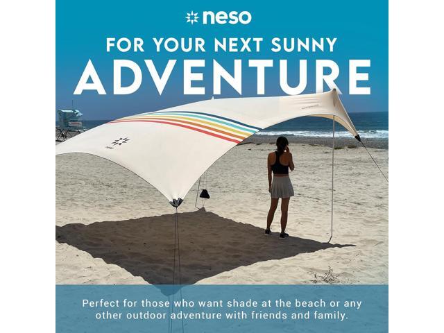 Neso Gigante - Portable Beach Tent - Ideal to Enjoy with Family and Friends - UPF 50+, Water-Resistant, and Lightweight - Rainbow, 11' x 11'